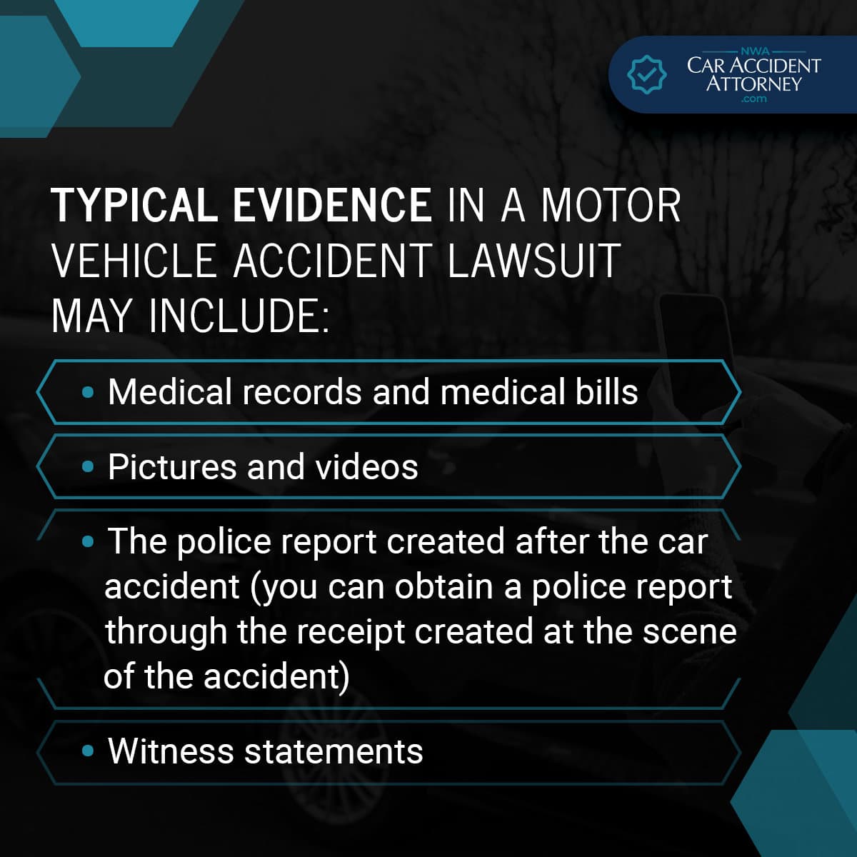 Typical Evidence In A Minor Vehicle Accident Lawsuit May Include